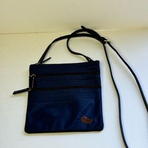 Dooney & Bourke North South Triple Zip Crossbody Bag Navy Nylon